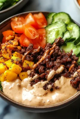 Ultimate Fully Loaded Burger Bowl with Creamy Special Sauce