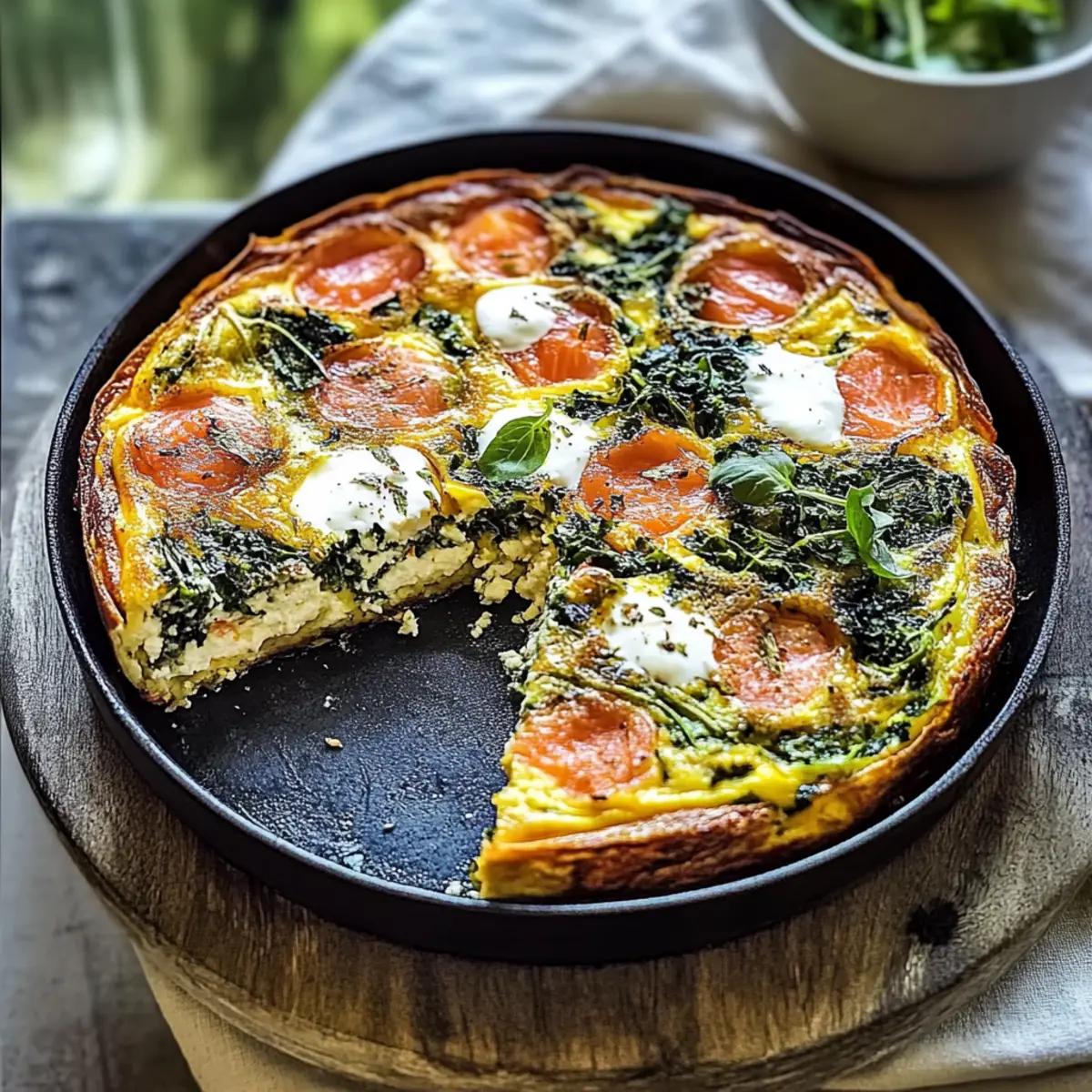 Delicious Cottage Cheese Frittata with Kale and Salmon Magic