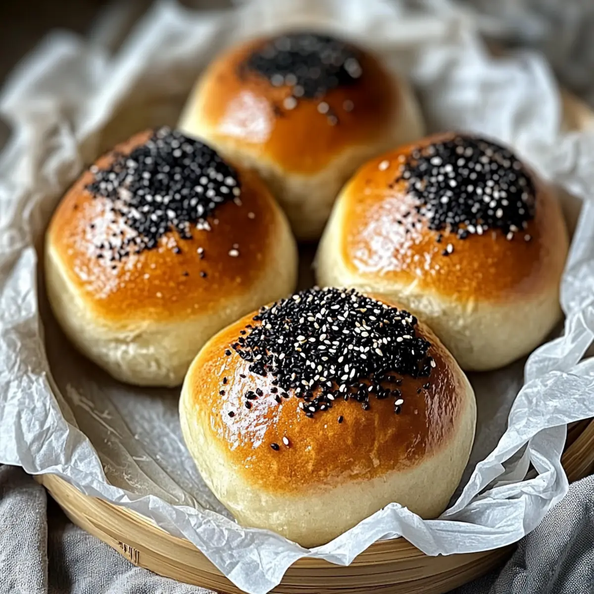 Irresistible Black Sesame and Cardamom No-Knead Milk Buns