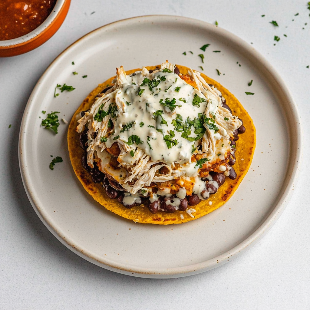 Irresistible Shredded Chicken Tostada Stacks Recipe