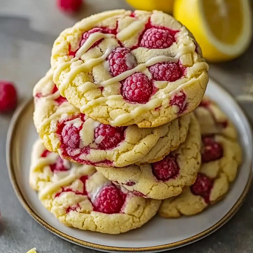 Irresistible White Chocolate Lemon Raspberry Cookies Recipe