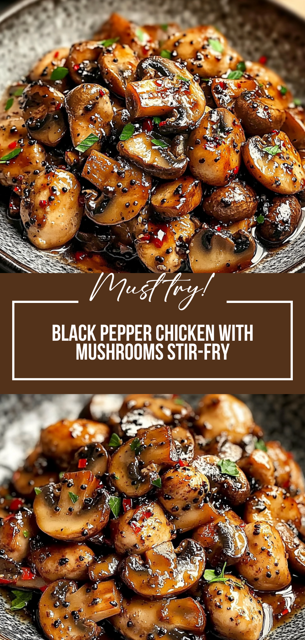Black Pepper Chicken with Mushrooms