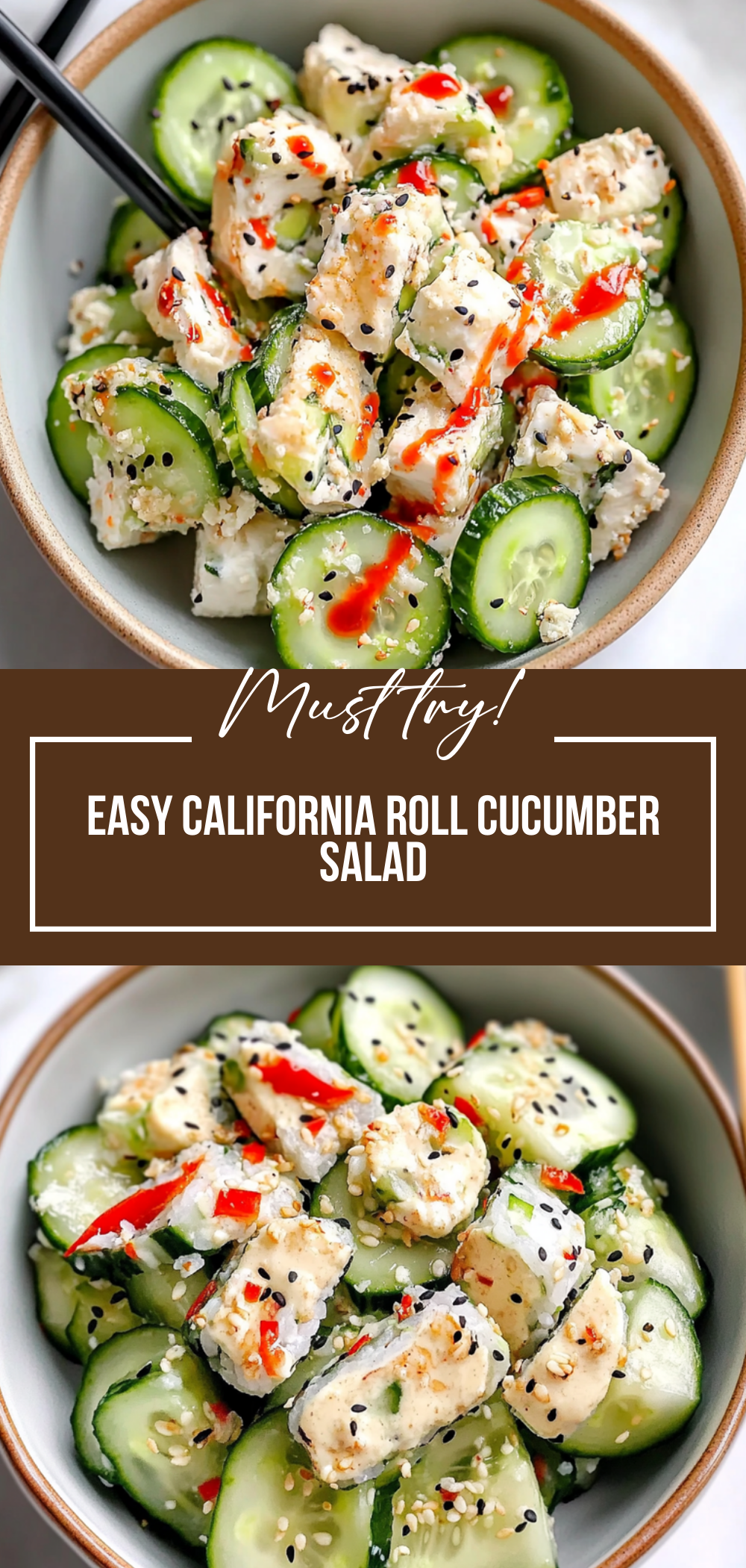 Easy California Roll Cucumber Salad