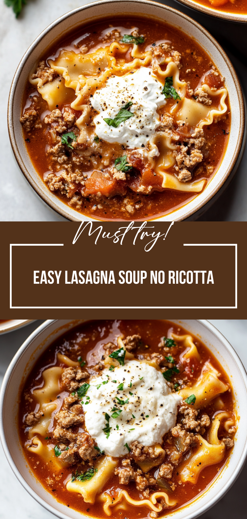 Easy Lasagna Soup No Ricotta