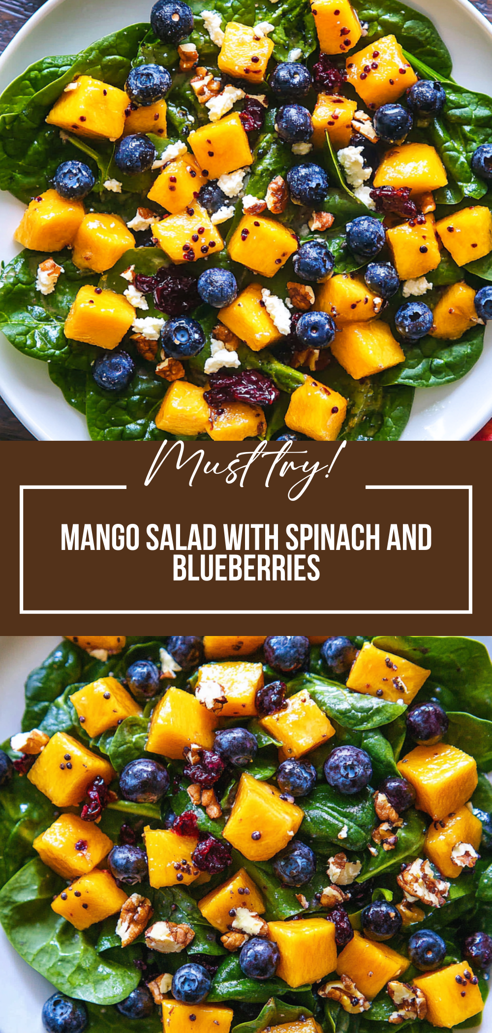 Mango Salad with Spinach and Blueberries