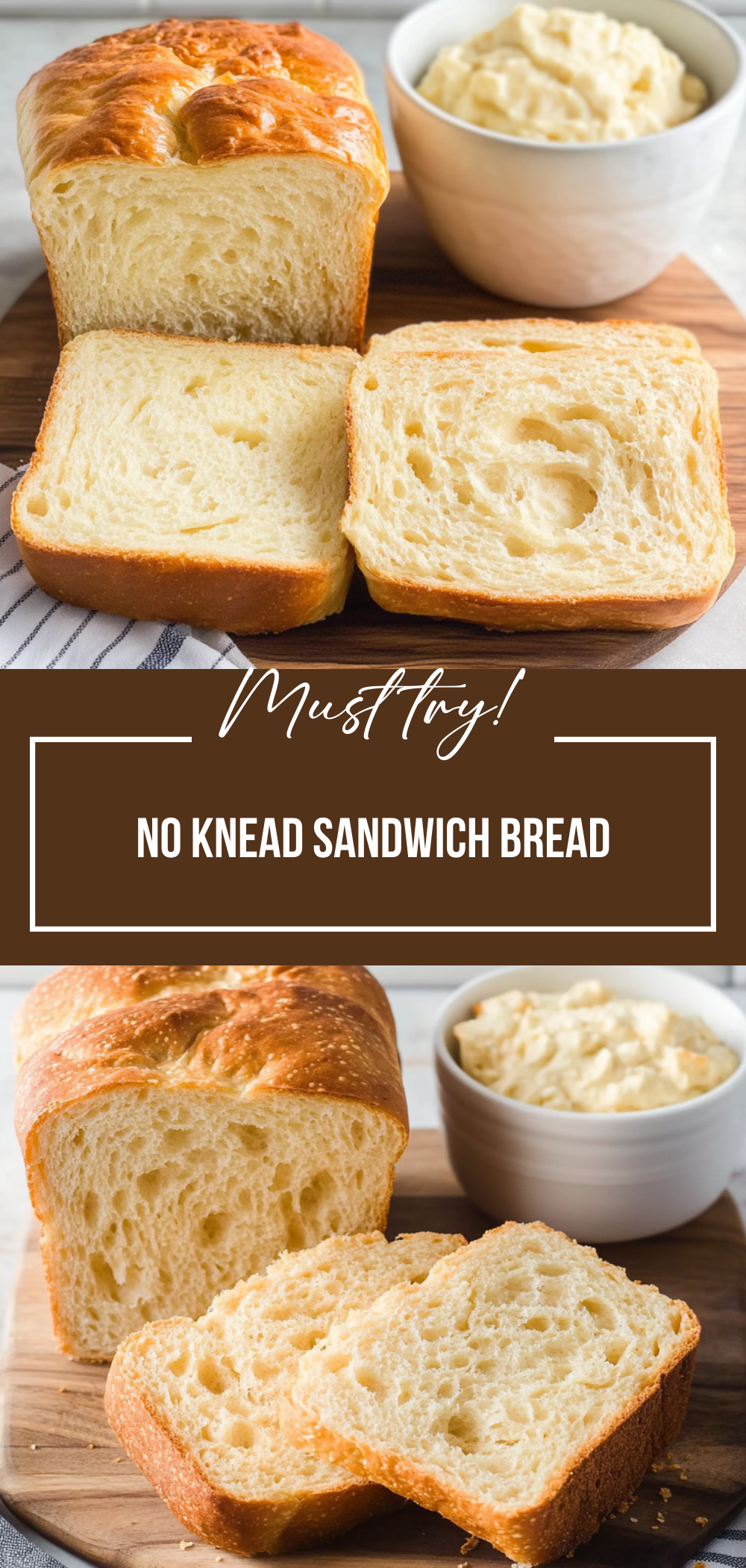 No Knead Sandwich Bread