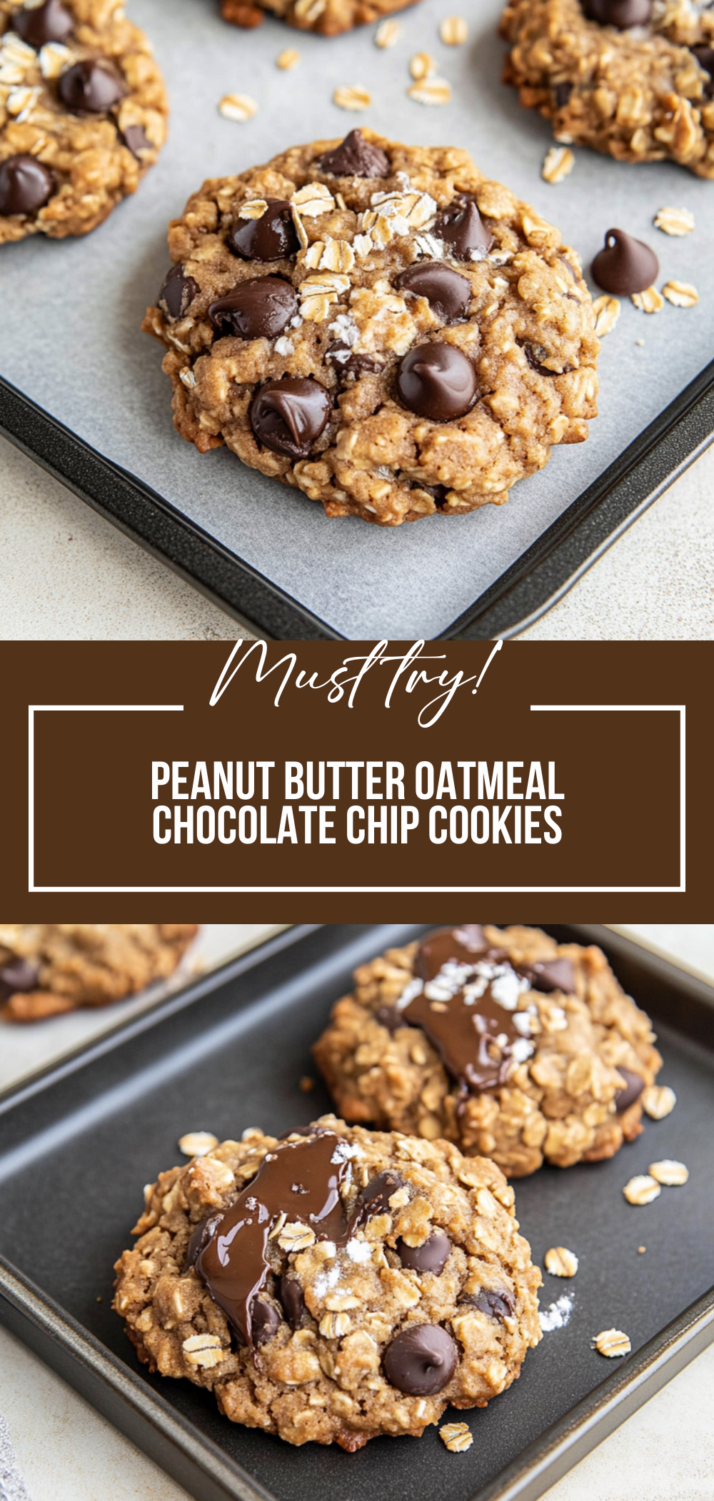 Peanut Butter Oatmeal Chocolate Chip Cookies