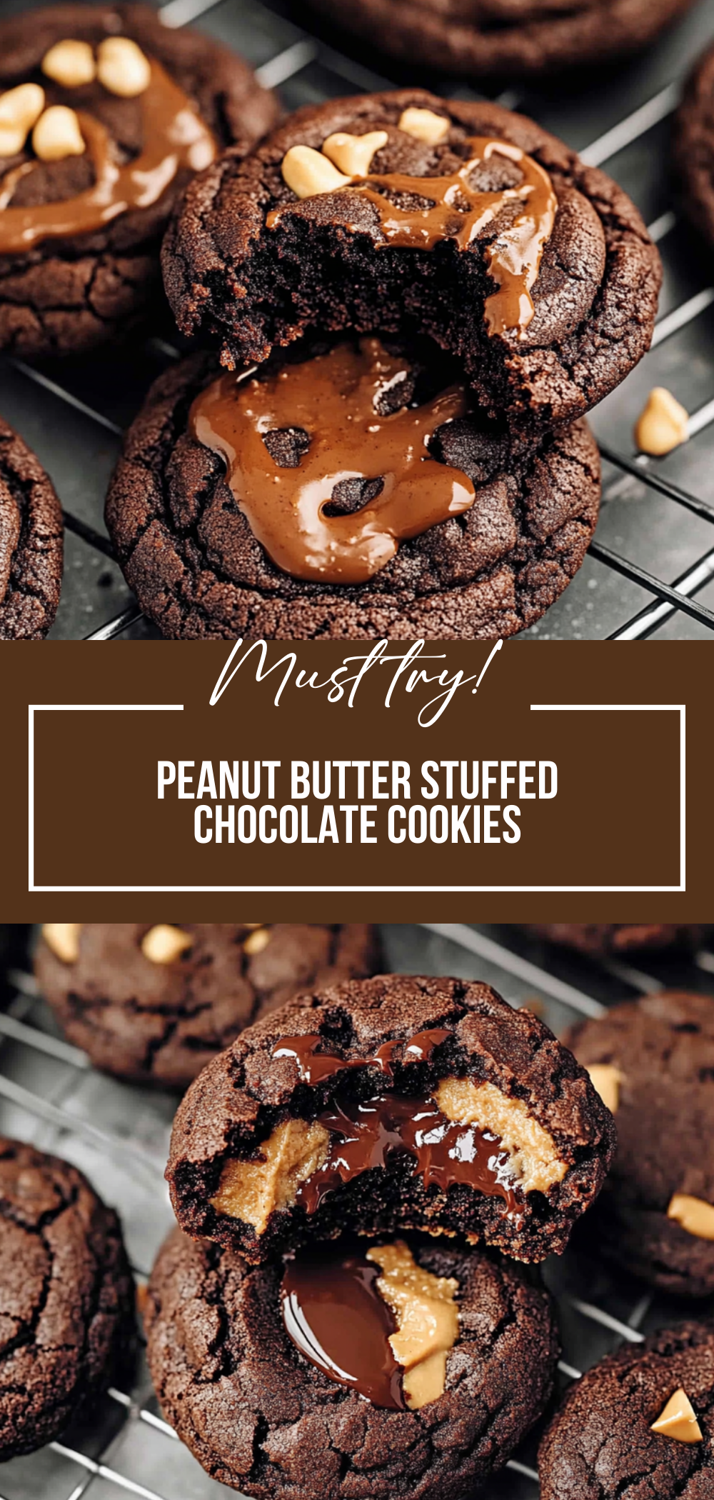 Peanut Butter Stuffed Chocolate Cookies