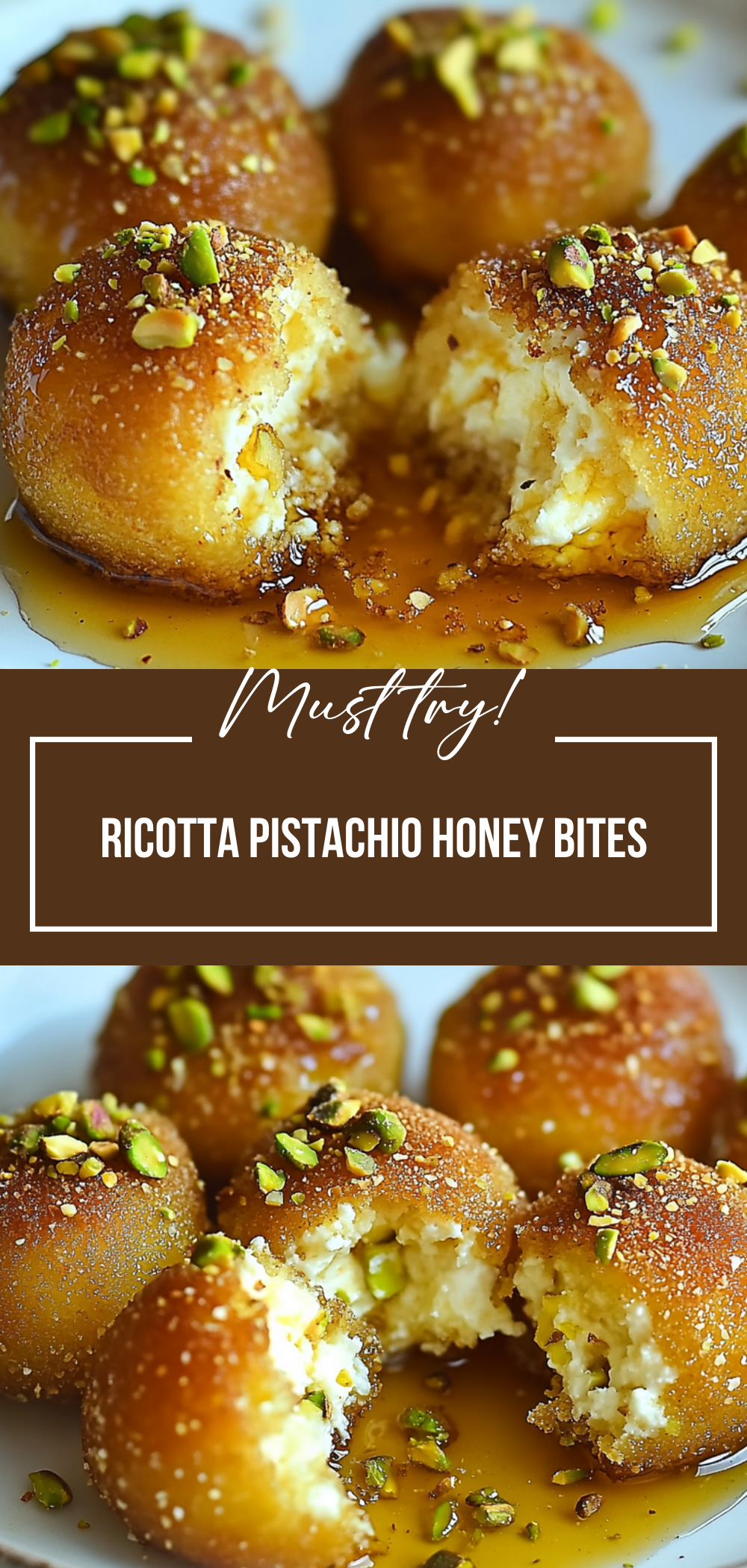 Ricotta Pistachio Honey Bites