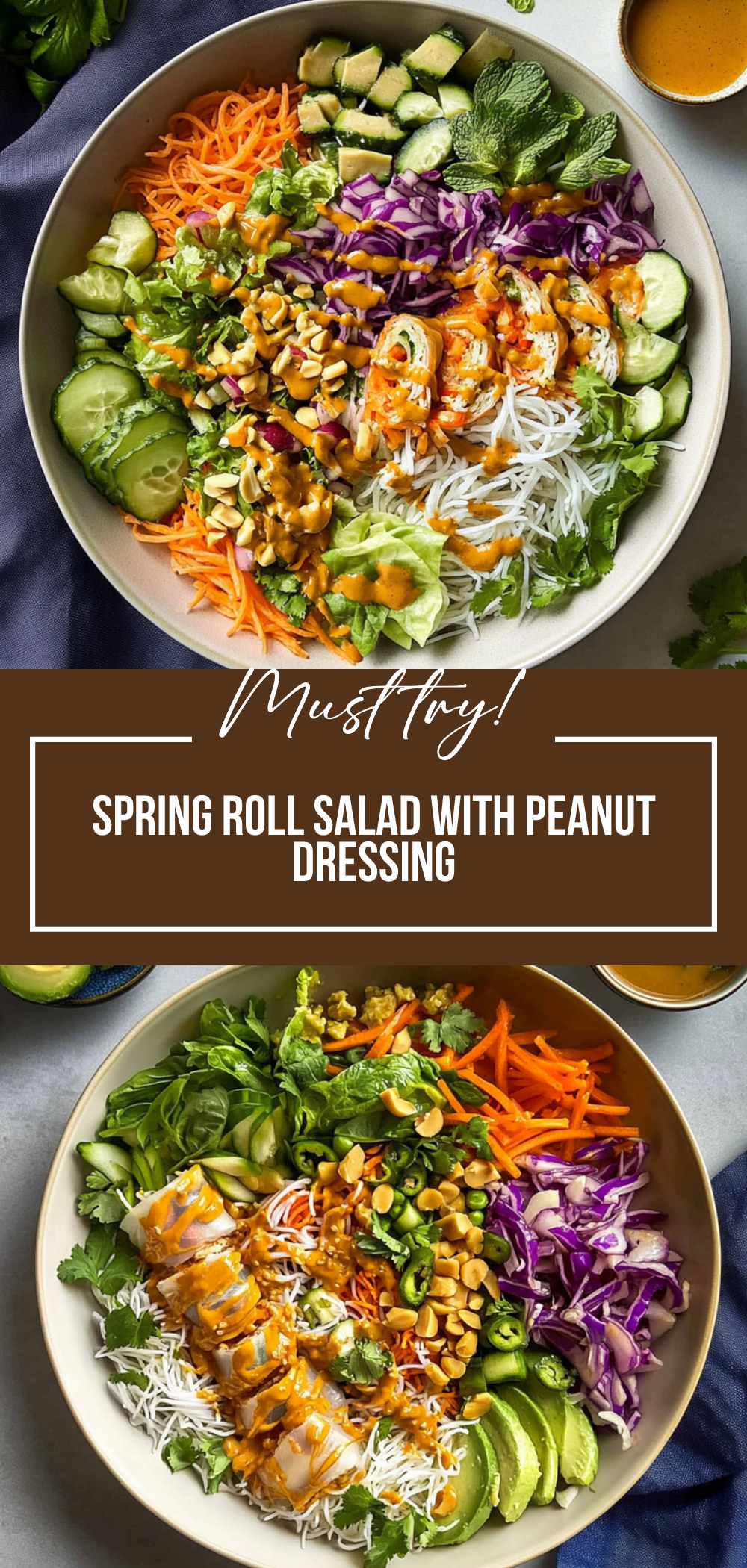 Spring Roll Salad with Peanut Dressing