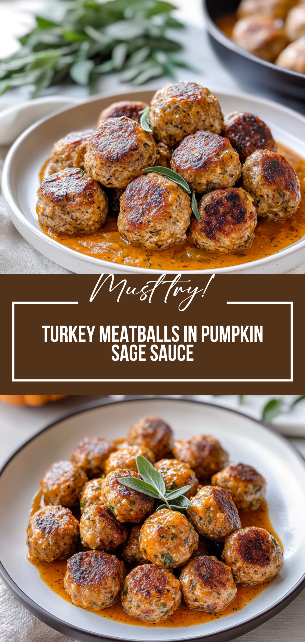 Turkey Meatballs in Pumpkin Sage Sauce