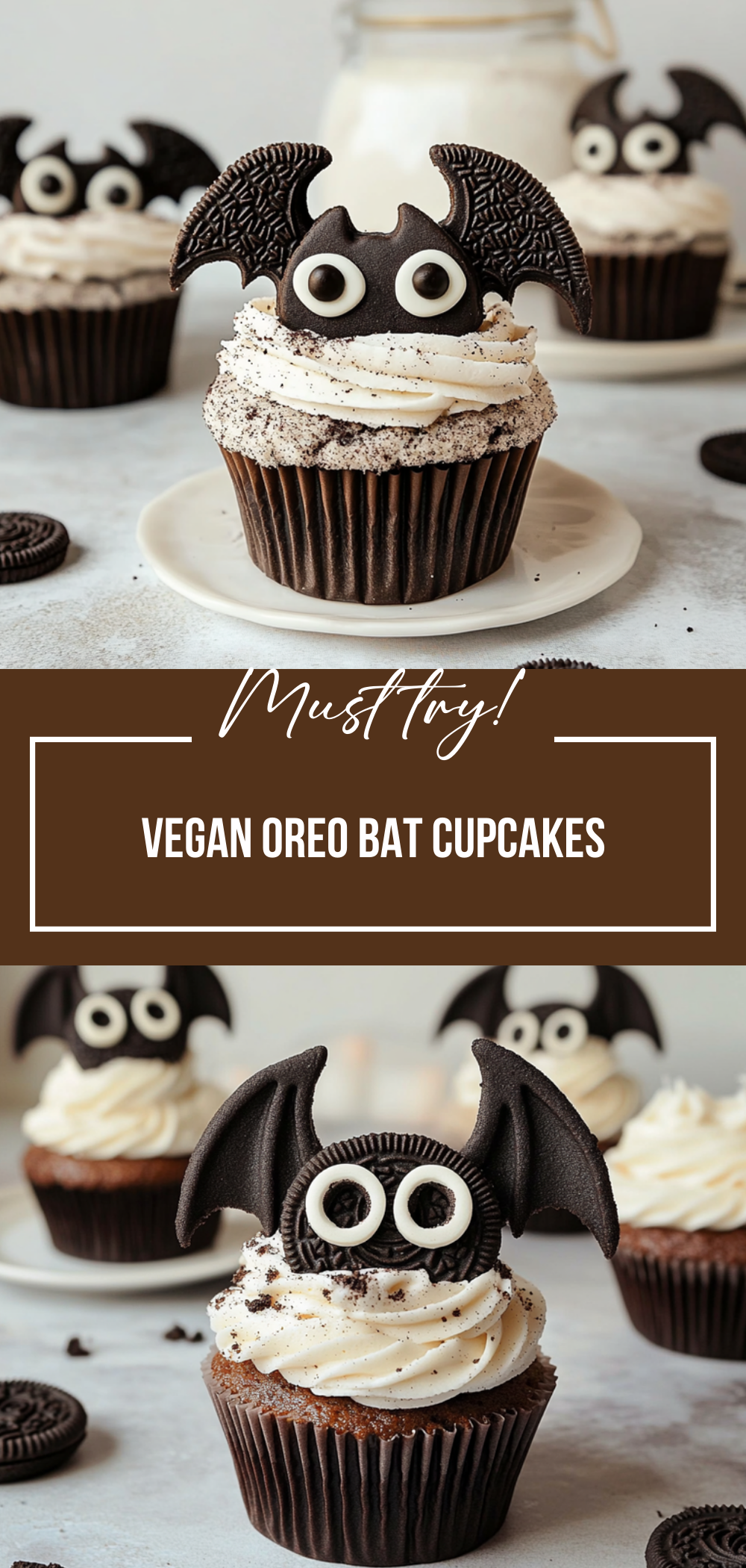 Vegan Oreo Bat Cupcakes