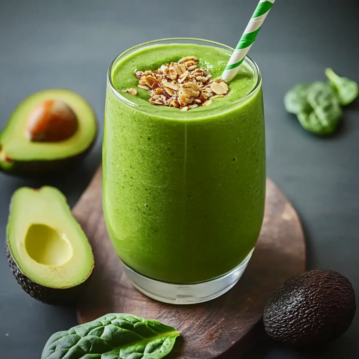 Spinach Avocado Green Power Smoothie for Vibrant Energy
