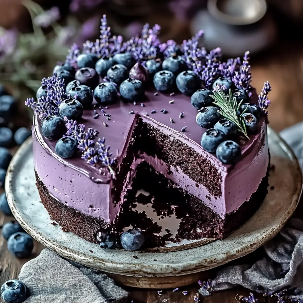 Blueberry Chocolate Lavender Dream Cake for Sweet Indulgence